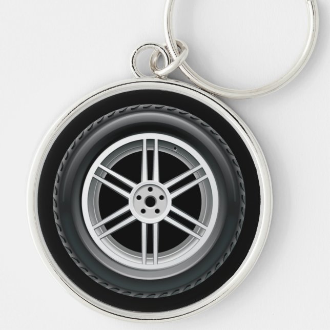 Car WInter Tires & Wheel Keychain (Front)