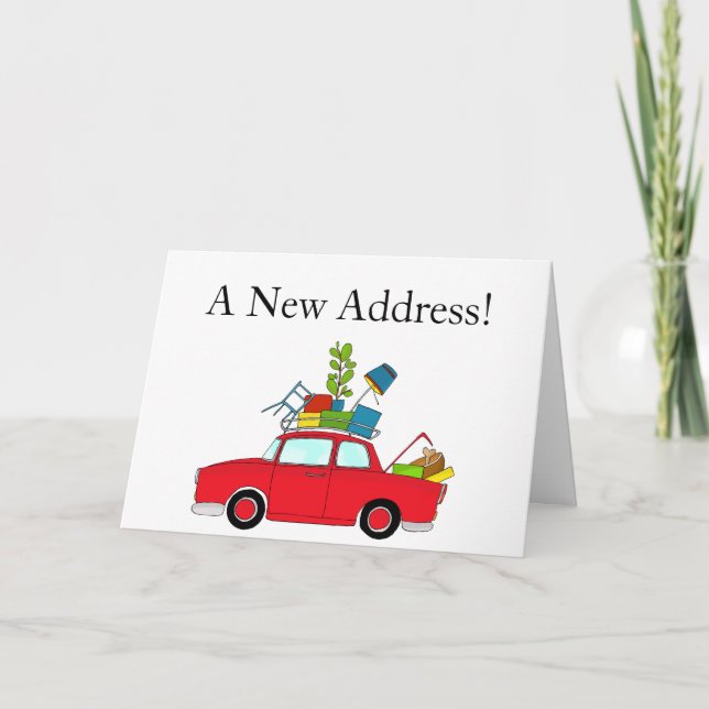 Car with stuff New address card (Front)