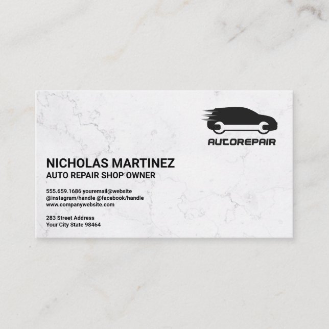 Car Wrench Autorepair Logo Appointment Card (Front)