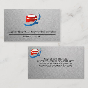 Car Wrench Road   Auto Repair Fix Logo Business Card
