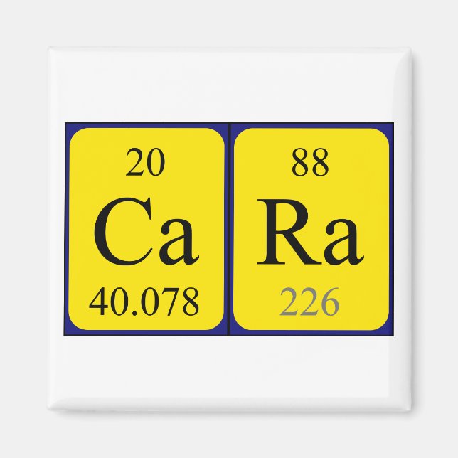 Cara periodic table name magnet (Front)