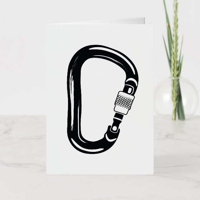 Carabiner Mountain Climbing Bouldering Outdoors Foil Greeting Card (Front)