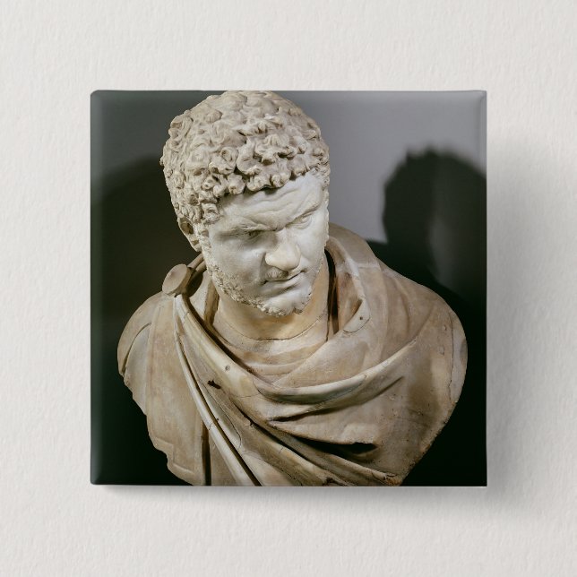 Caracalla, Roman marble cuirassed bust, 212-217 AD 15 Cm Square Badge (Front)