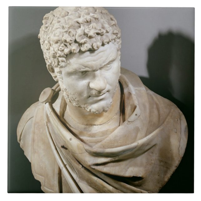 Caracalla, Roman marble cuirassed bust, 212-217 AD Tile (Front)