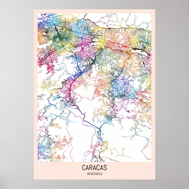 Caracas Venezuela City Map Poster (Front)