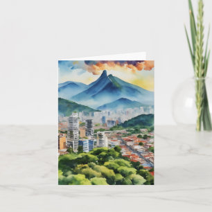 Caracas Venezuela Watercolor Card
