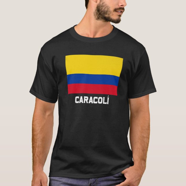 Caracolí Colombia Flag Emblem Escudo Bandera Crest T-Shirt (Front)