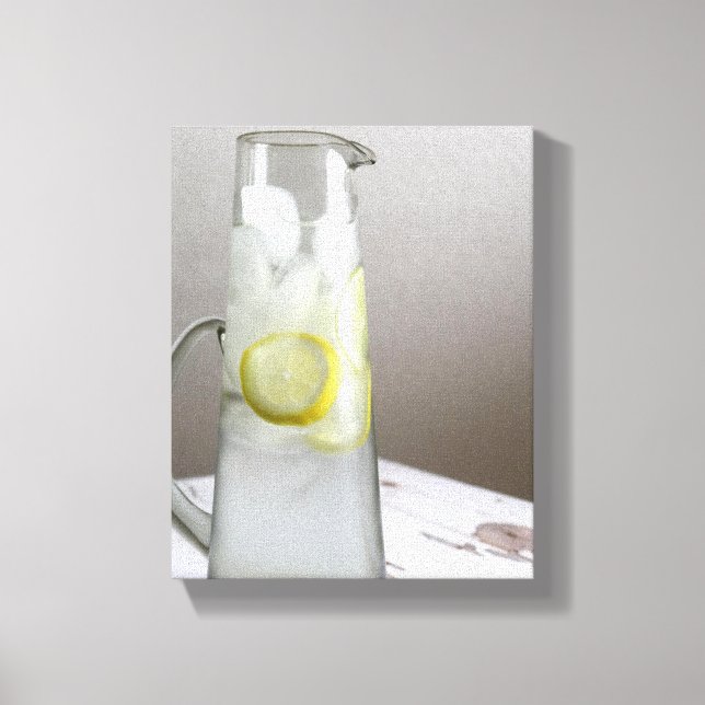 Carafe of Lemon Lime Ice Water Colour 8x10 Canvas Print (Front)