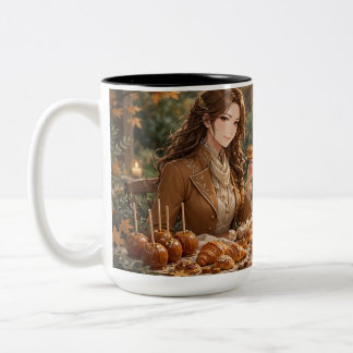 Caramel Apple Autumn – Cosy Golden Harvest Dessert Two-Tone Coffee Mug