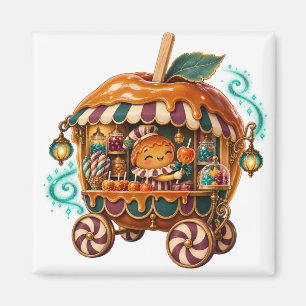 Caramel Apple Candy Cart Halloween Magnet