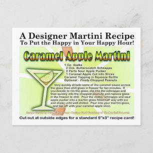 Caramel Apple Candy Martini Recipe Card Postcard