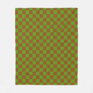 Caramel apple checkered board pattern fleece blanket