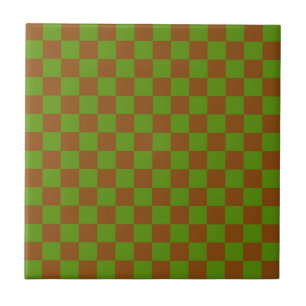 Caramel apple checkered board pattern tile