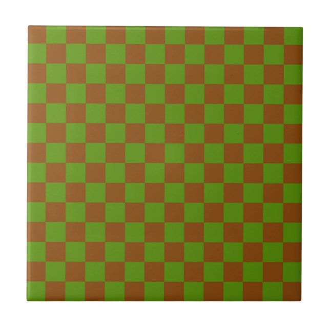 Caramel apple checkered board pattern tile (Front)