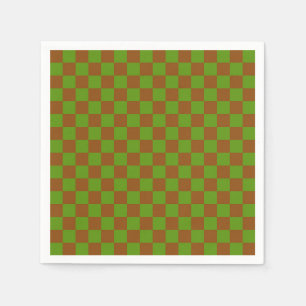 Caramel apple chequered board pattern napkin