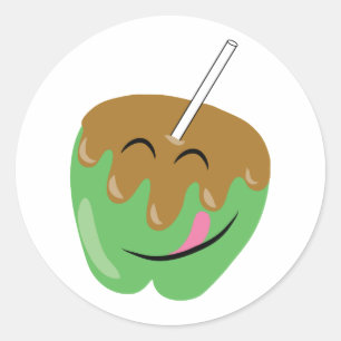 Caramel Apple Classic Round Sticker