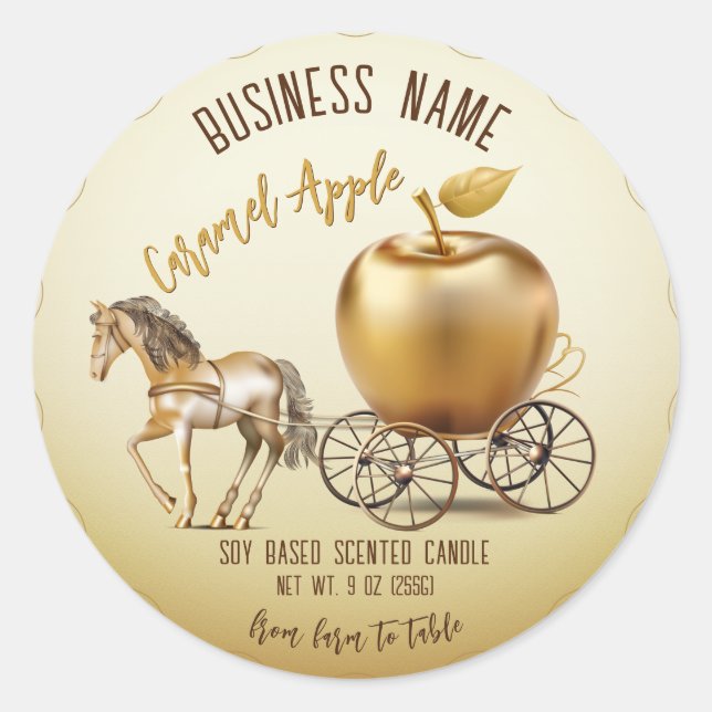 Caramel Apple Classic Round Sticker (Front)