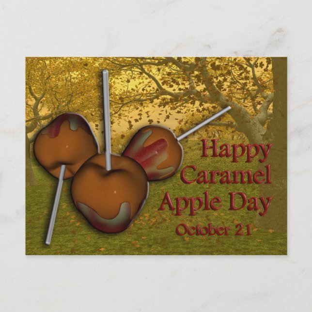 Caramel Apple Day Postcard October 21 (Front)
