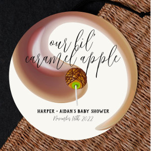 Caramel Apple - Green Baby Shower Favour Sticker