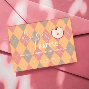 Caramel Apple - Red Baby Diaper Raffle Insert