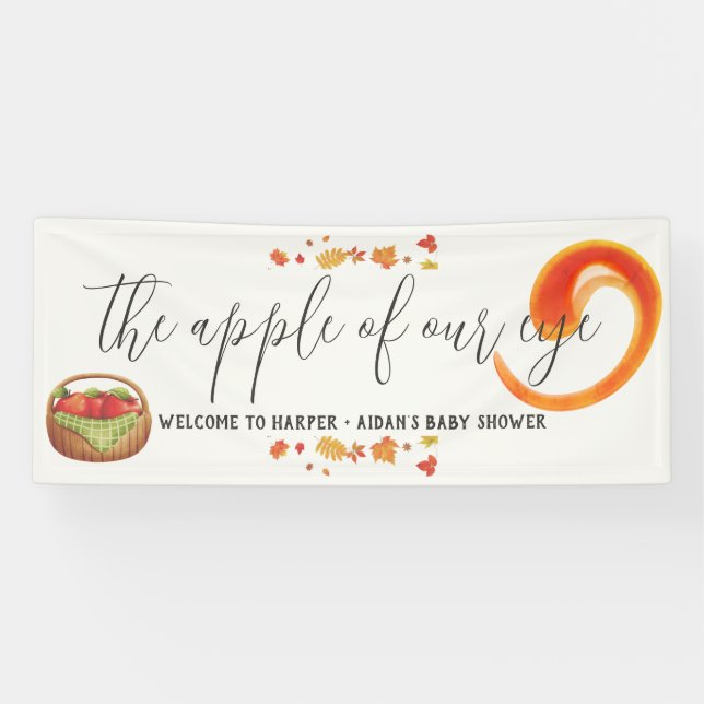Caramel Apple Red Baby Shower Welcome Vinyl Banner (Horizontal)
