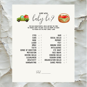 Caramel Apple - Red Who Will Baby Be? Game