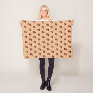 Caramel Autumn Fall Leaves Fleece Blanket