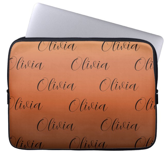 Caramel brown Gradient Laptop Sleeve (Front)