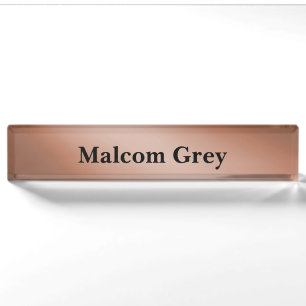 Caramel Brown moonlight ombre effect Nameplate
