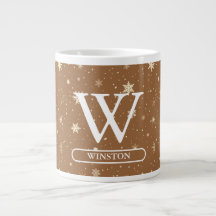 Caramel Brown Rustic Snowflake Holiday Design
