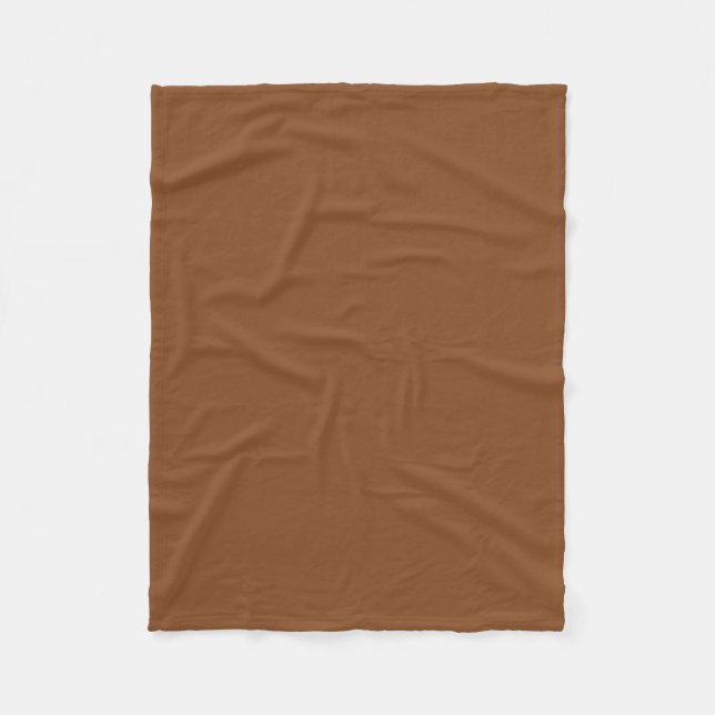 Caramel Cafe Warm Neutral Brown Solid Colour Print Fleece Blanket (Front)