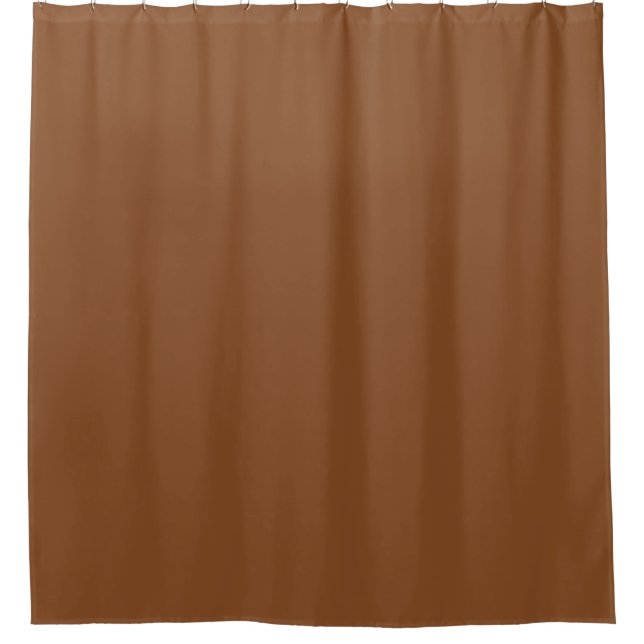 Caramel Cafe Warm Neutral Brown Solid Colour Print Shower Curtain (Front)