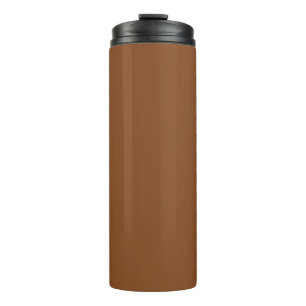 Caramel Cafe Warm Neutral Brown Solid Colour Print Thermal Tumbler