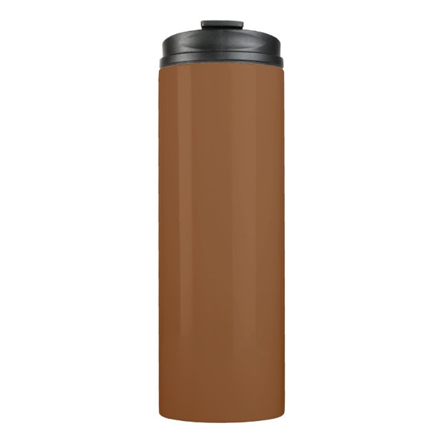 Caramel Cafe Warm Neutral Brown Solid Colour Print Thermal Tumbler (Front)