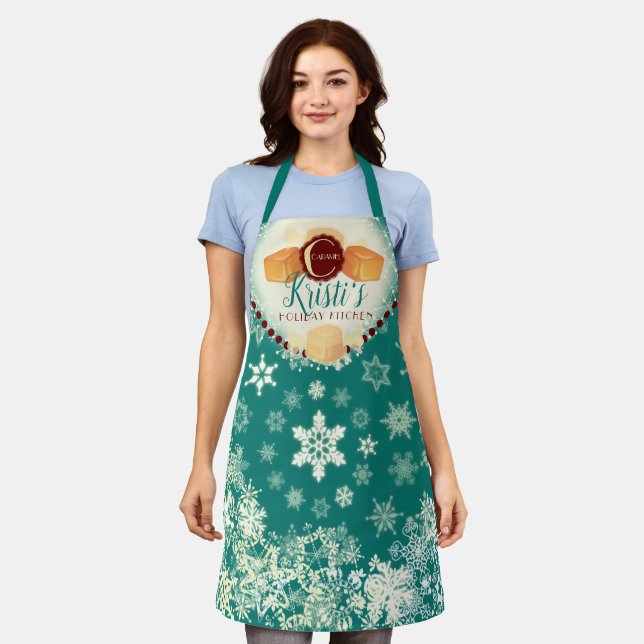 Caramel candies holiday baking candy making apron (Worn)