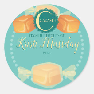 Caramel carmel homemade candy Christmas to from Classic Round Sticker