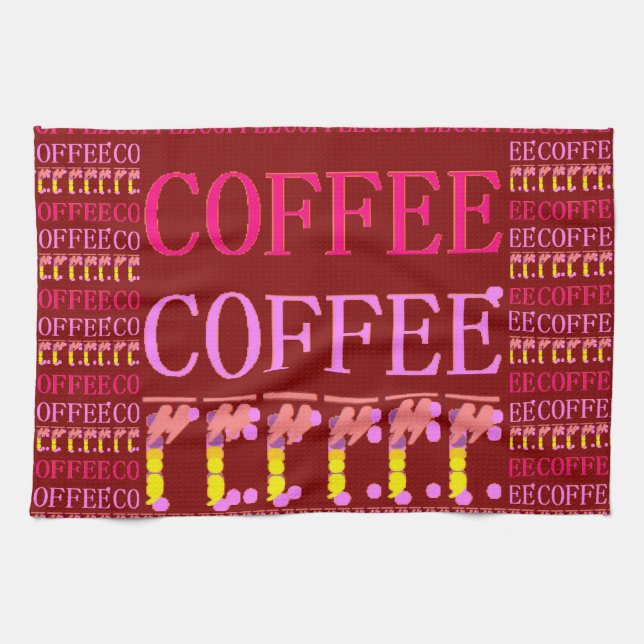 Caramel chocolate coffee design tea towel (Horizontal)