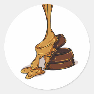 caramel classic round sticker