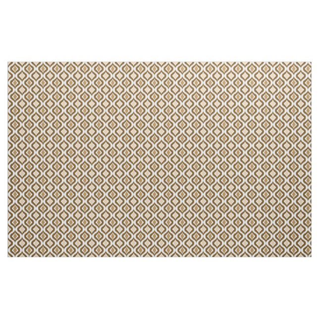 Caramel Coffee Brown Retro Chic Ikat Drops Pattern Fabric (Fat Quarter)