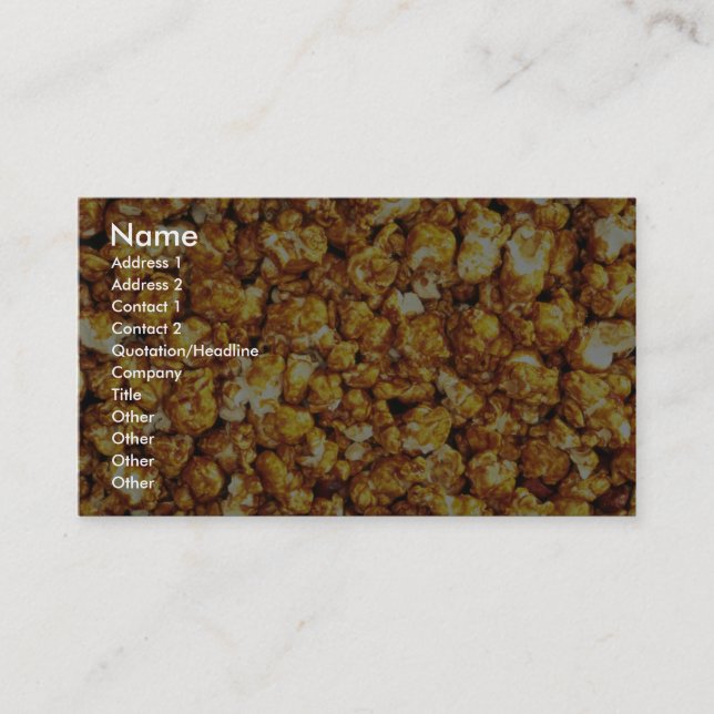 Caramel corn business card (Front)