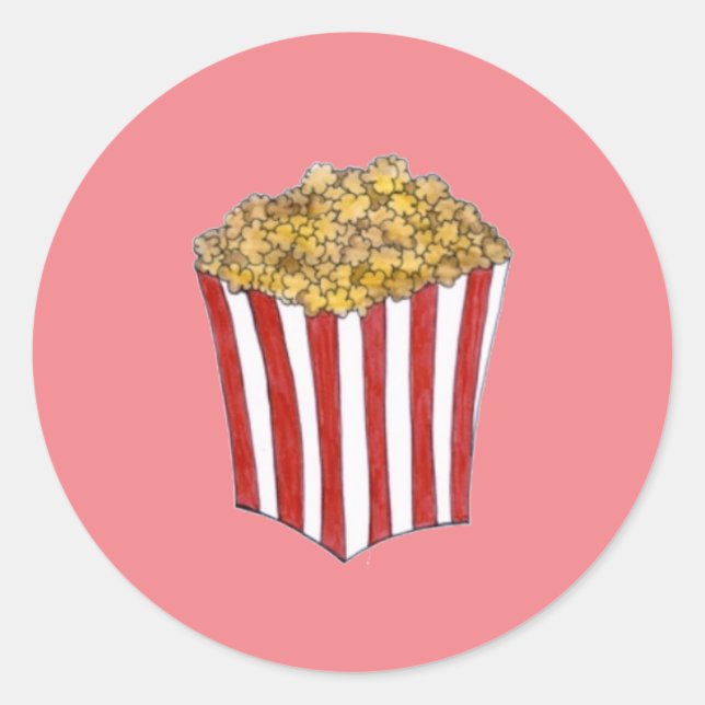 Caramel Corn Movie Butter Popcorn Foodie Stickers (Front)