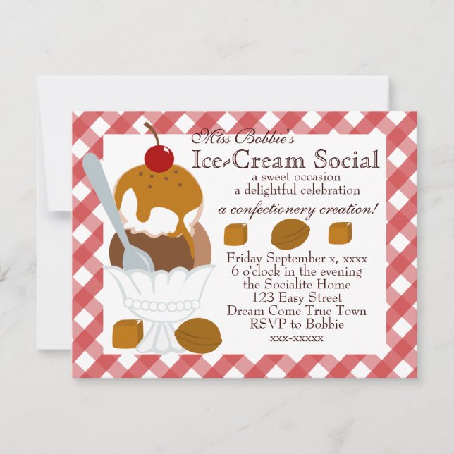Caramel Covered Ice-Cream Invitation (Front)