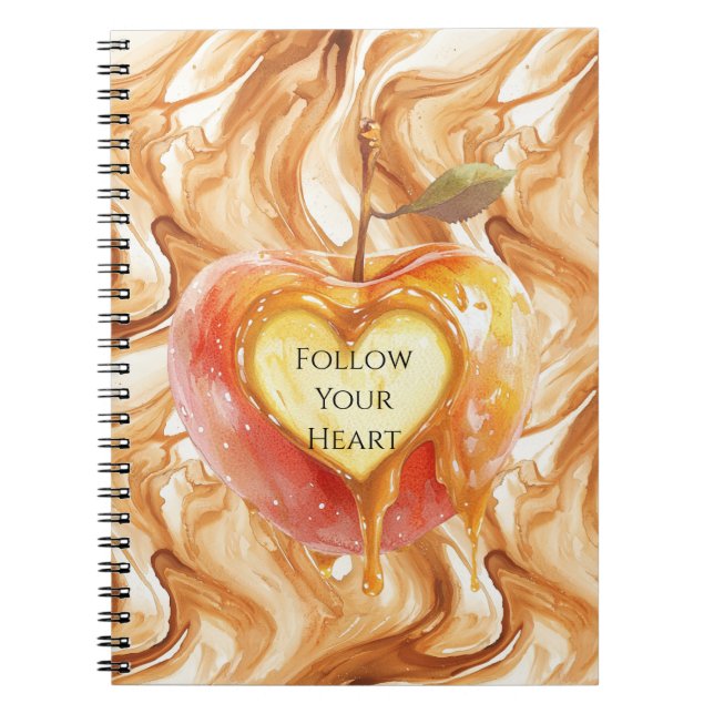 Caramel Cream Heart Apple Notebook (Front)