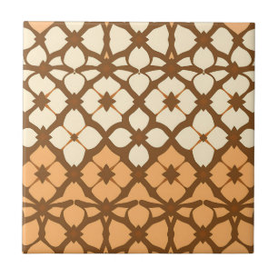 Caramel Cream Moroccan Lattice Pattern Tile