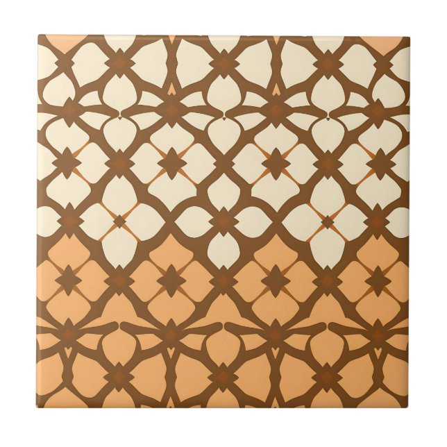 Caramel Cream Moroccan Lattice Pattern Tile (Front)