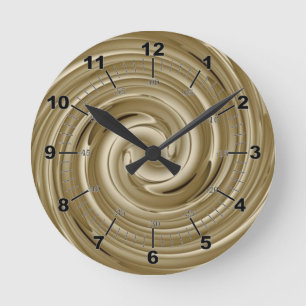 Caramel Cream Twist Round Clock