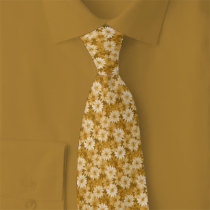 Caramel Daisies Tie