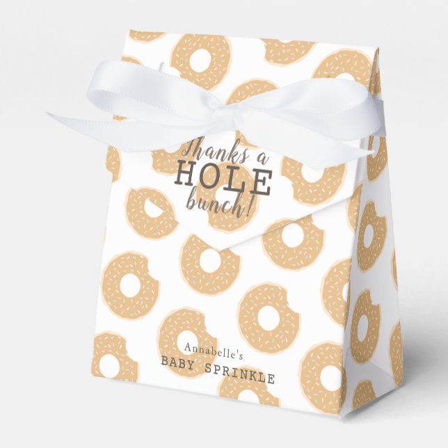 Caramel Doughnut Thank You Baby Shower Gift Favour Box (Front Side)