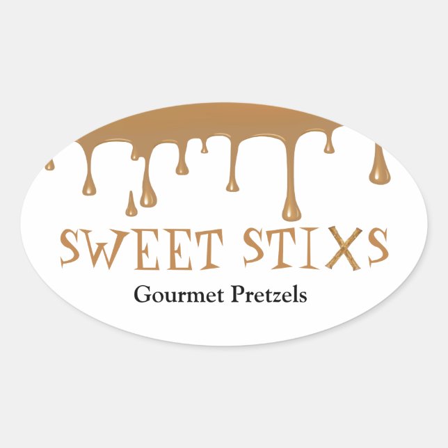 Caramel Drip CST Oval Sticker (Front)