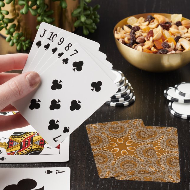Caramel Fractal Lace  Playing Cards (In Situ)